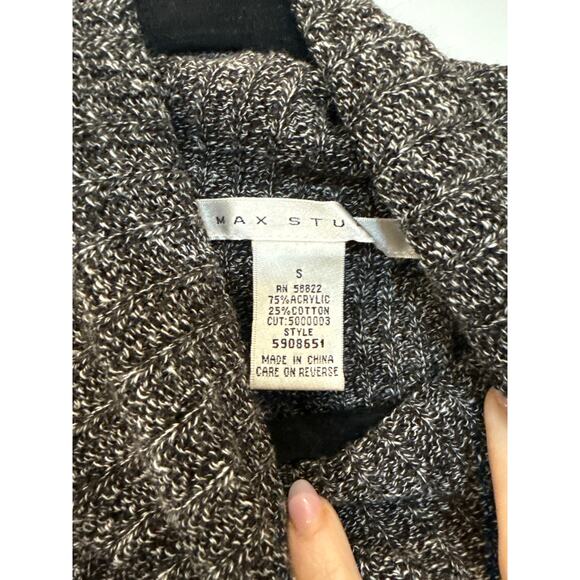 Max Studio Sleeveless Heather Gray/Black Long Knit Turtleneck Sweater Dress, S - Picture 3 of 5